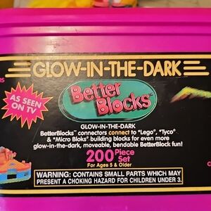 Better Blocks Glow-In-The-Dark 200 Piece Set - Pink/Teal/Black